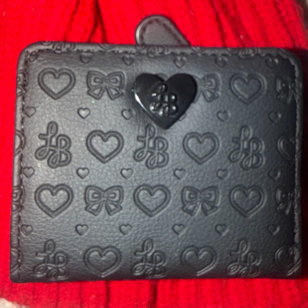 Betsey Johnson Black Heart Embossed Wallet